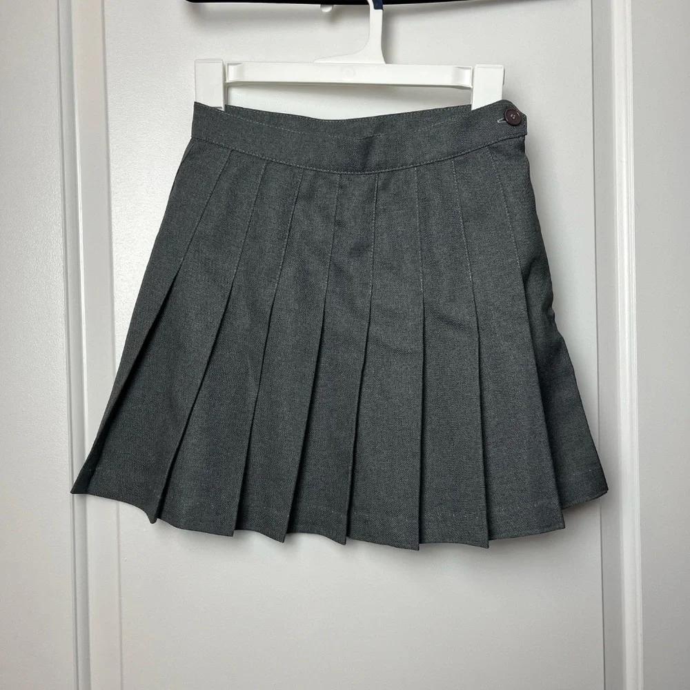 Los Angeles Apparel Gray Mini Skirt - Picture 2 of 5